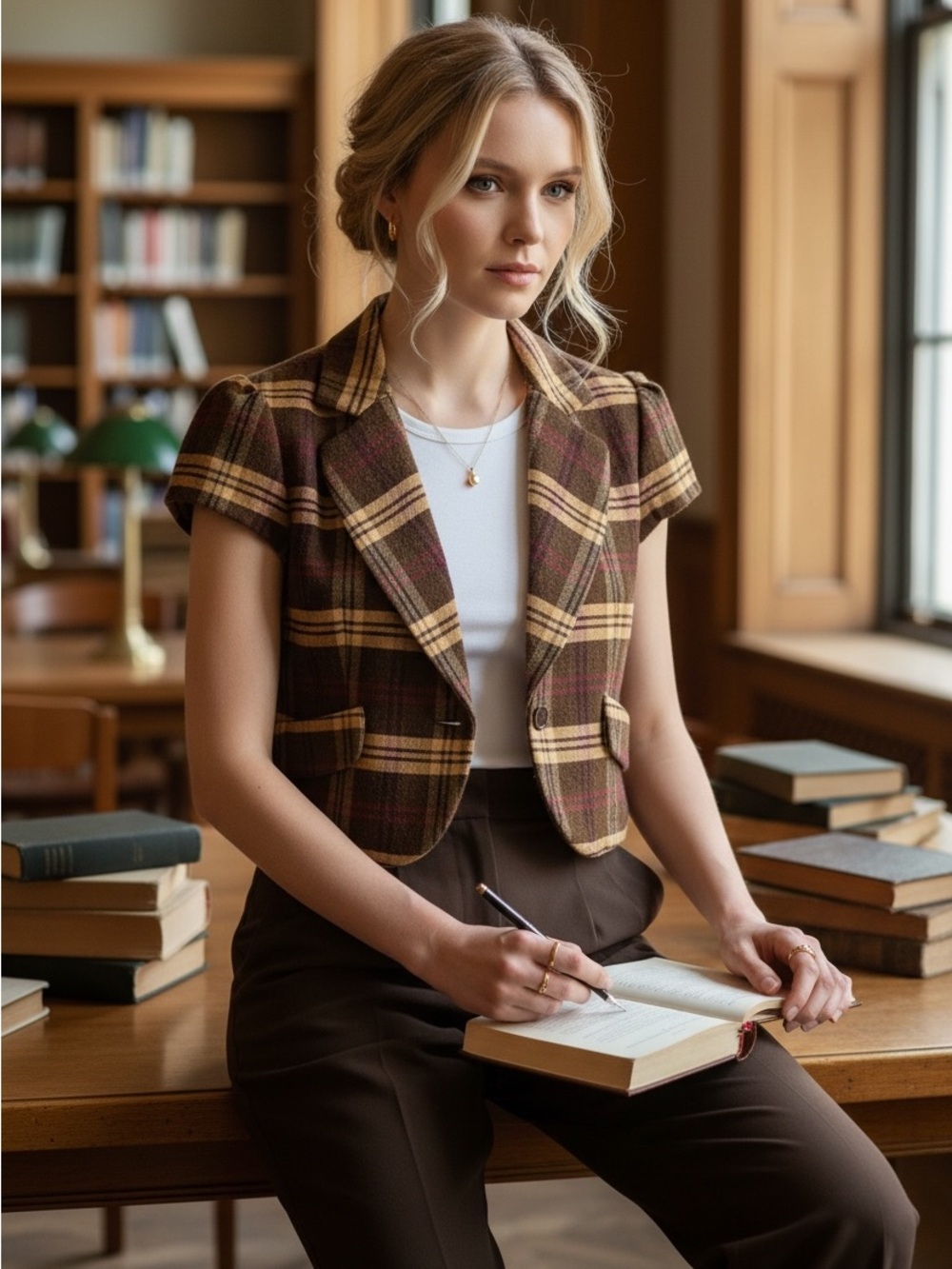 BCBGMAXAZRIA Blazer‎ Jacket Plaid  Academia